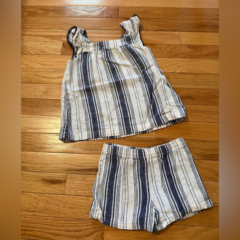 Carter's Blue and White Striped Kids Beachy Outfit